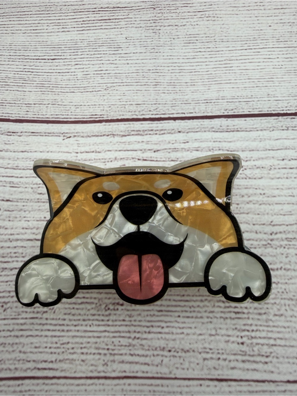 Corgi Face Acrylic Hair Claw clip